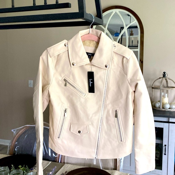 Lulus Jackets & Blazers - Lulu's Ivory Faux Leather Jacket